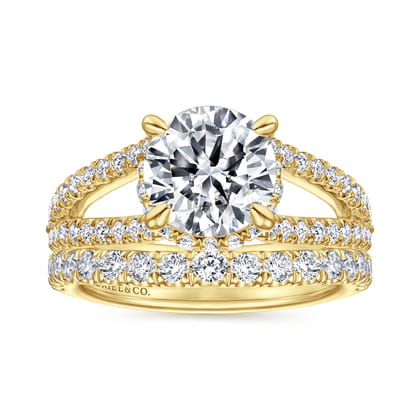 14K Yellow Gold Diamond Engagement Ring