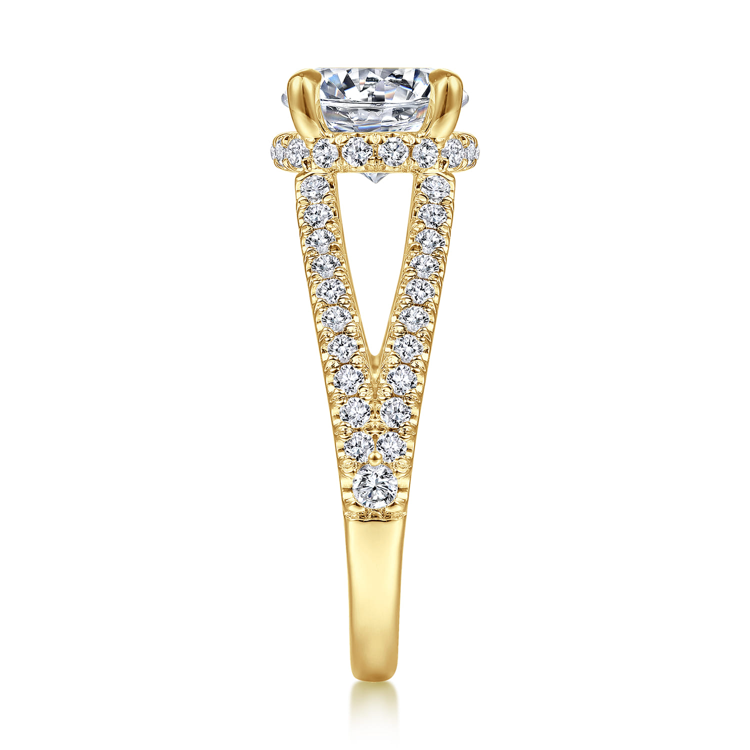 14K Yellow Gold Diamond Engagement Ring