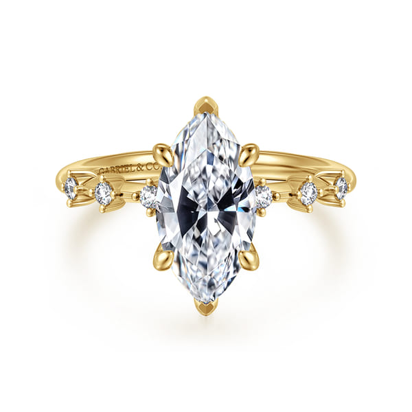 Marquise Engagement Ring in Yellow Gold