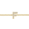 14K Yellow Gold Diamond F Initial Chain Bracelet - 0.06 ct