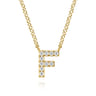 14K Yellow Gold Diamond F Initial Pendant Necklace - 0.06 ct