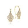 14K Yellow Gold Diamond Fan Fish Wire Earrings - 0.7 ct