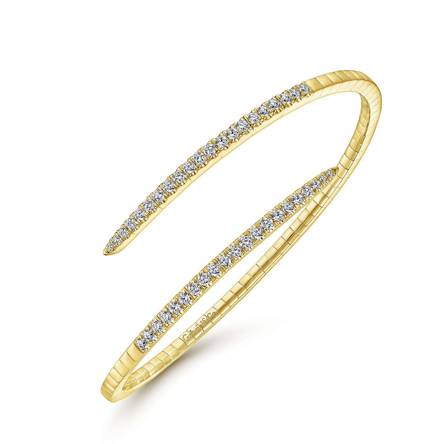 14K Yellow Gold Diamond Fashion Bangle - 0.88 ct - Shot 2