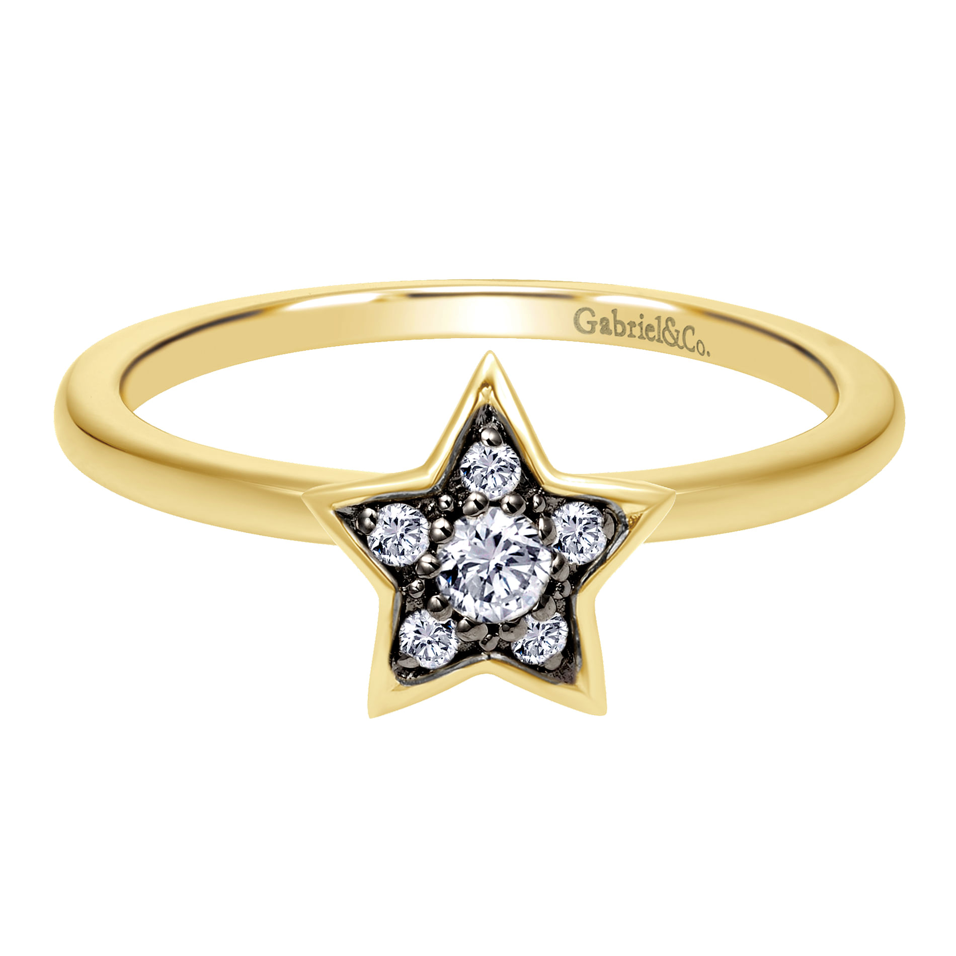 14K Yellow Gold Diamond Fashion Ladies Ring