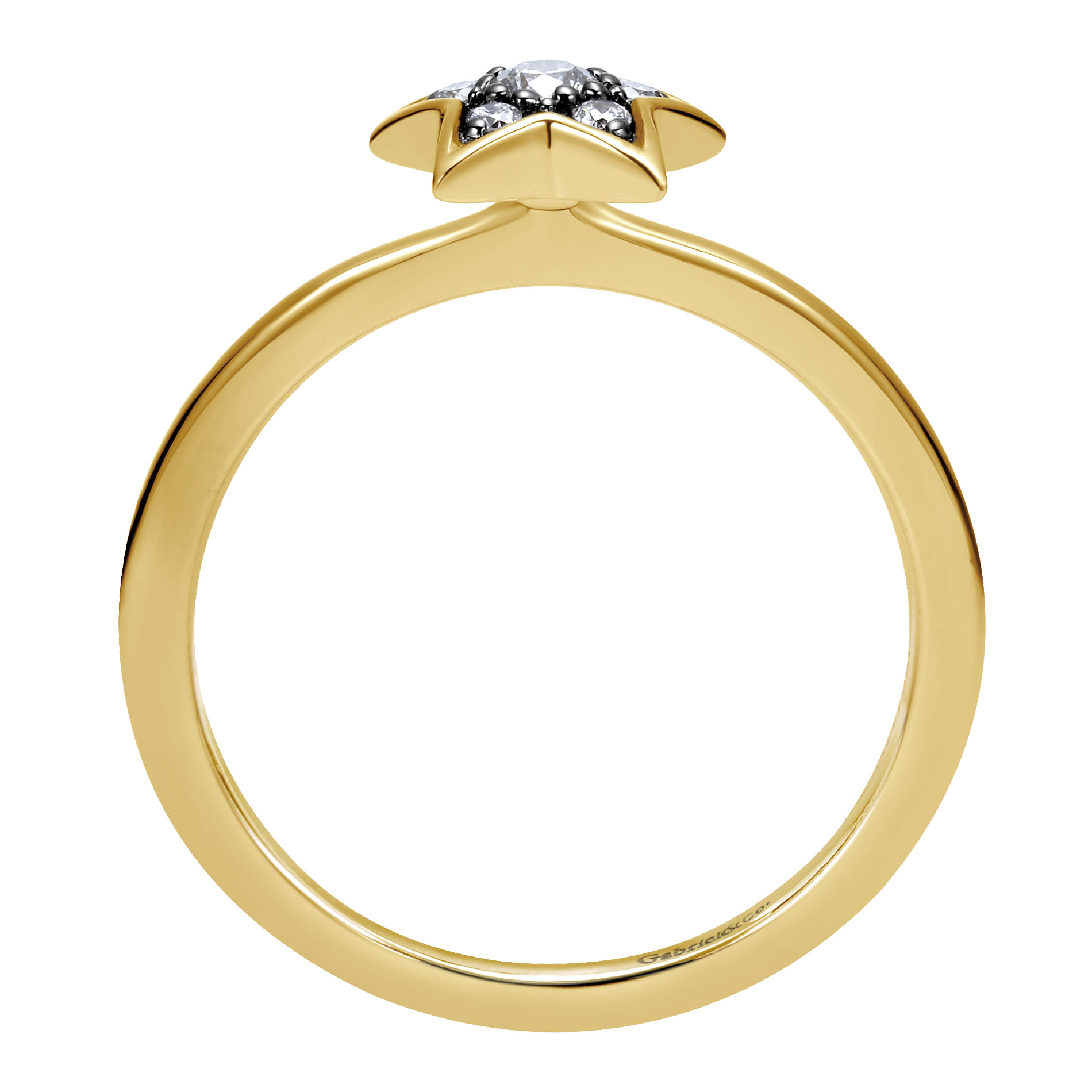 14K Yellow Gold Diamond Fashion Ladies Ring