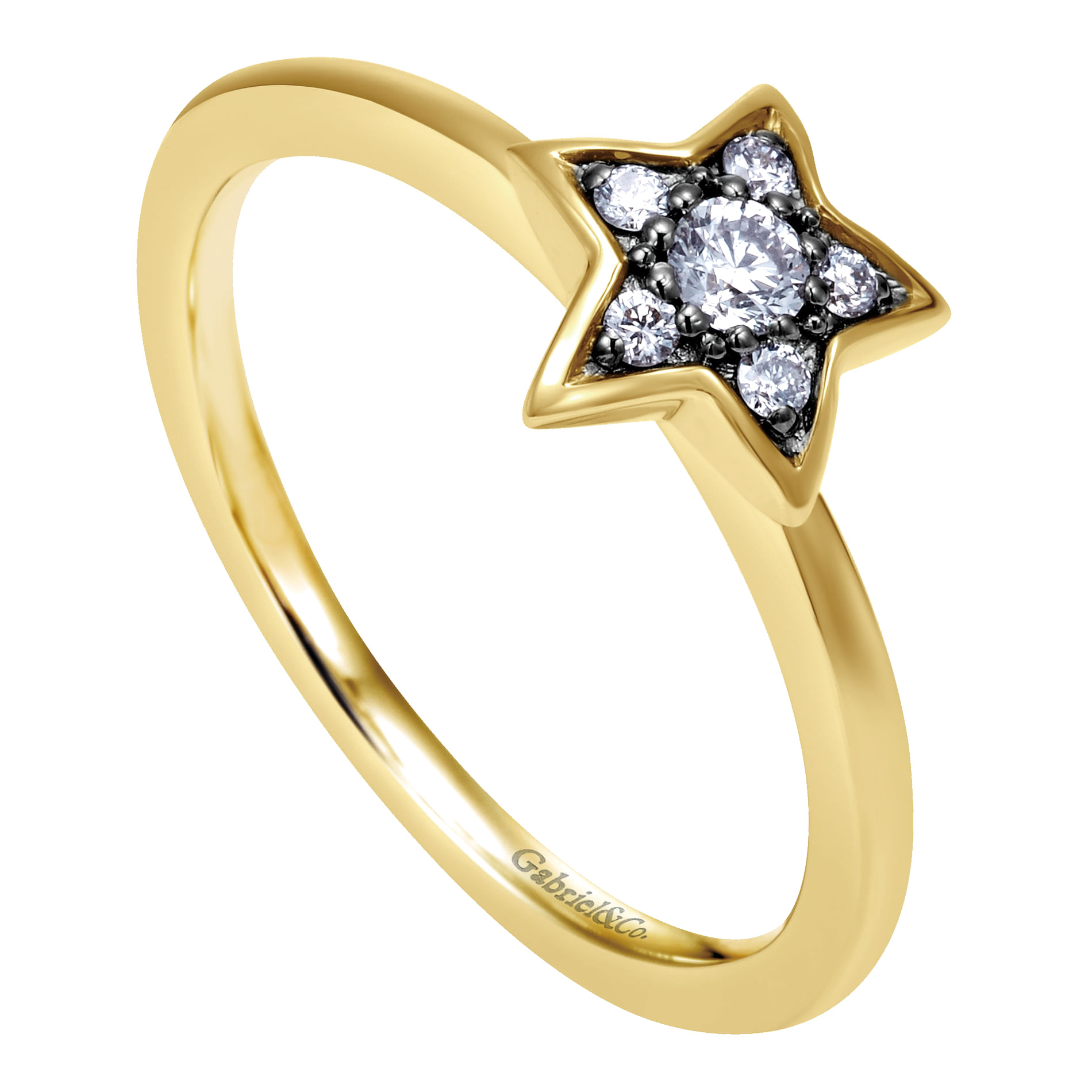 14K Yellow Gold Diamond Fashion Ladies Ring