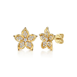 14K-Yellow-Gold-Diamond-Floral-Stud-Earrings1