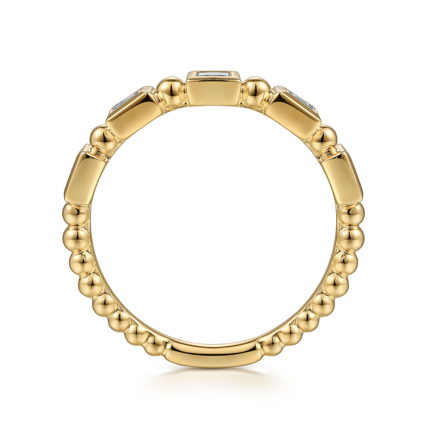 14K Yellow Gold Diamond Geometric Stackable Ring - 0.25 ct - Shot 2