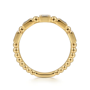 14K Yellow Gold Diamond Geometric Stackable Ring