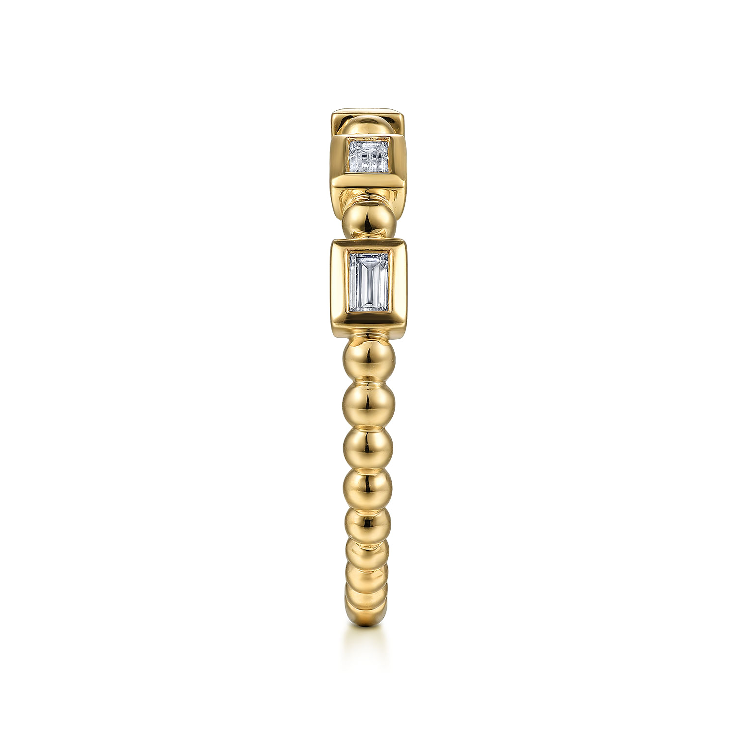 14K Yellow Gold Diamond Geometric Stackable Ring