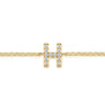 14K Yellow Gold Diamond H Initial Chain Bracelet - 0.07 ct