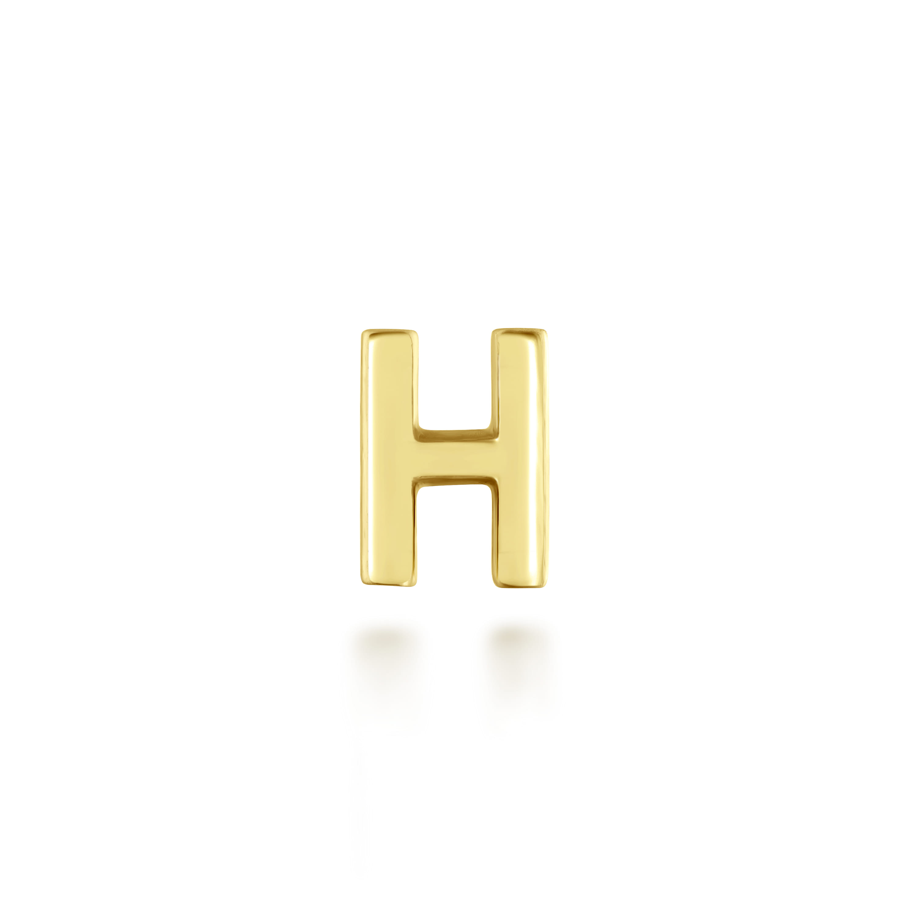 14K Yellow Gold Diamond H Initial Locket Charm - 0.07 ct - Shot 2