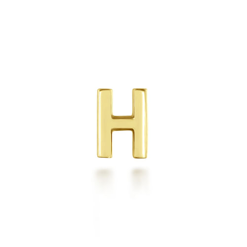 14K Yellow Gold Diamond H Initial Locket Charm - 0.07 ct - Shot 2
