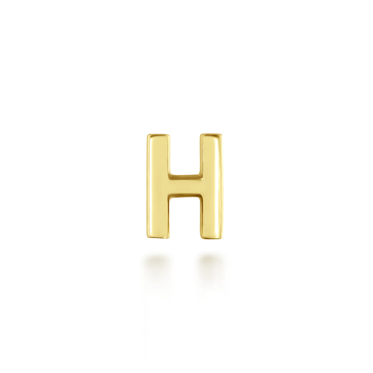 14K Yellow Gold Diamond H Initial Locket Charm - 0.07 ct - Shot 2