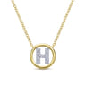 14K Yellow Gold Diamond H Initial Pendant Necklace - 0.06 ct