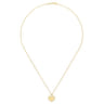 14K Yellow Gold Diamond Halo Heart Pendant Necklace - 0.1 ct