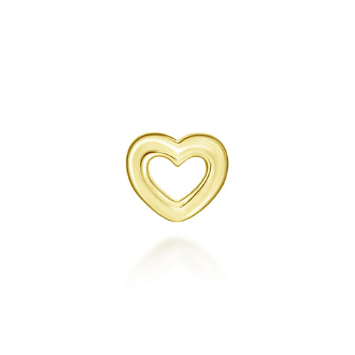 14K Yellow Gold Diamond Heart Locket Charm - 0.09 ct - Shot 2