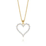 14K Yellow Gold Diamond Heart Pendant Necklace - 0.48 ct