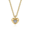 14K Yellow Gold Diamond Heart Pendant Necklace - 0.02 ct