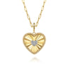 14K Yellow Gold Diamond Heart Pendant With Detachable Bail - 0.15 ct
