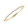 14K Yellow Gold Diamond Hexagon shape Bangle - 0.44 ct