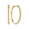 14K Yellow Gold Diamond Hoop Earrings in size 40mm - 0.4 ct