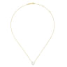 14K Yellow Gold Diamond Horseshoe Pendant Necklace - 0.08 ct