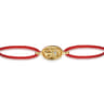14K Yellow Gold Diamond Hourglass Red Cord Bracelet - 0.01 ct