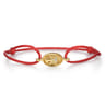 14K Yellow Gold Diamond Hourglass Red Cord Bracelet - 0.01 ct