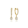 14K Yellow Gold Diamond Huggie Drop Earrings - 0.52 ct