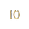 14K Yellow Gold Diamond Huggie Earrings 10mm -Bujukan - 0.11 ct