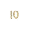 14K Yellow Gold Diamond Huggie Earrings 10mm - 0.06 ct