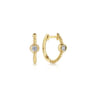 14K Yellow Gold Diamond Huggie Earrings-Bujukan - 0.08 ct