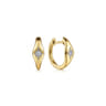 14K Yellow Gold Diamond Huggie Earrings - 0.03 ct