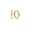 14K Yellow Gold Diamond Huggie W Channel Setting - 0.1 ct