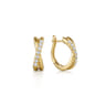 14K Yellow Gold Diamond Huggies Earrings 15mm - 0.21 ct