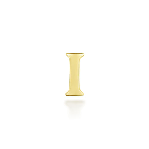 14K Yellow Gold Diamond I Initial Locket Charm - 0.02 ct - Shot 2