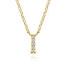 14K Yellow Gold Diamond I Initial Pendant Necklace - 0.03 ct