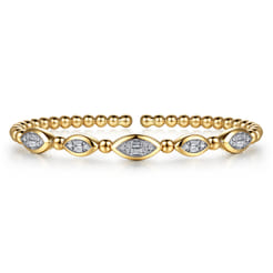 14K-Yellow-Gold-Diamond-Illusion-Marquise-Cuff-Bangle-Bracelet1