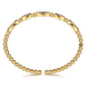 14K Yellow Gold Diamond Illusion Marquise Cuff Bangle Bracelet - 0.5 ct