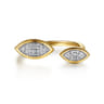 14K Yellow Gold Diamond Illusion Marquise Open Ring - 0.19 ct