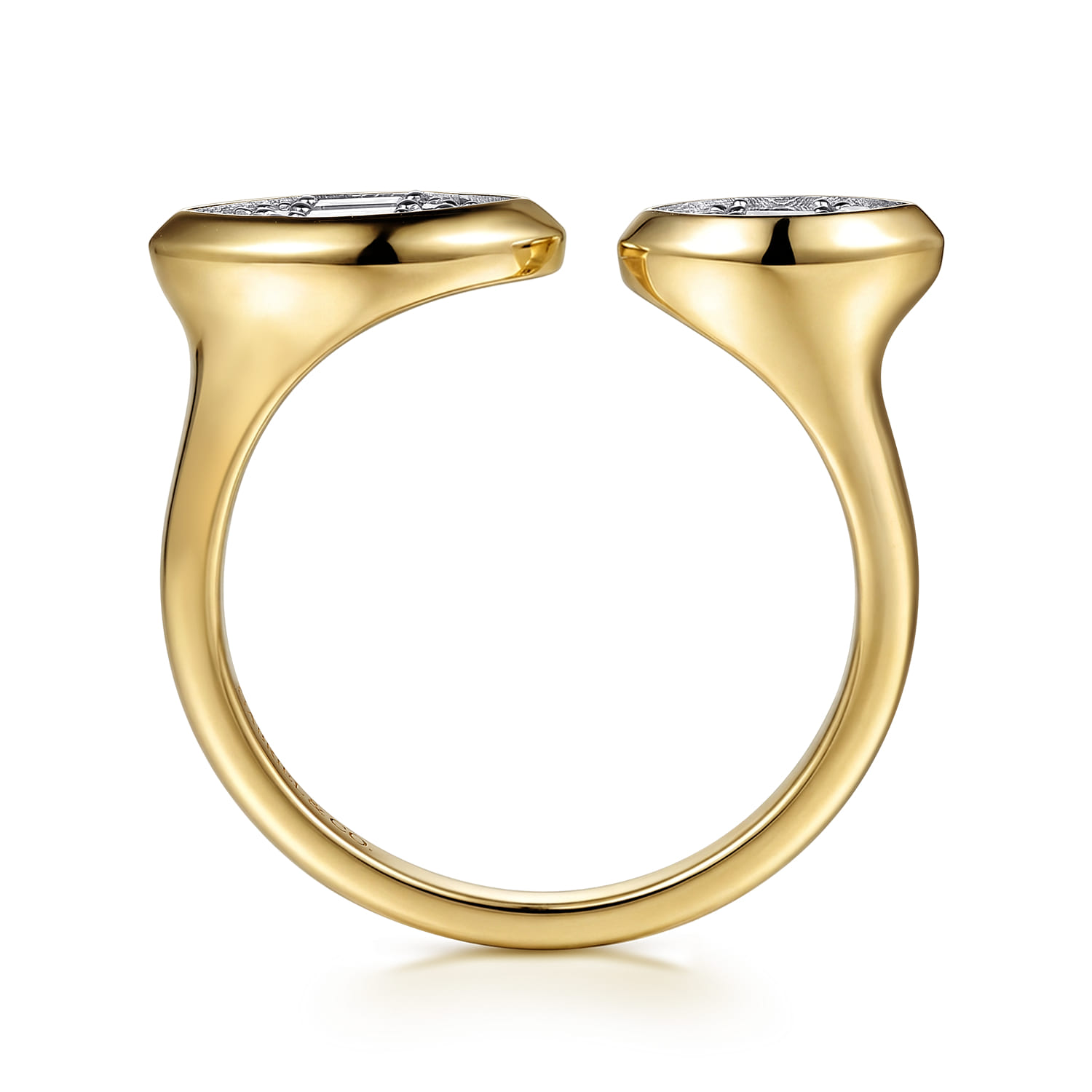 14K Yellow Gold Diamond Illusion Marquise Open Ring - 0.19 ct - Shot 2