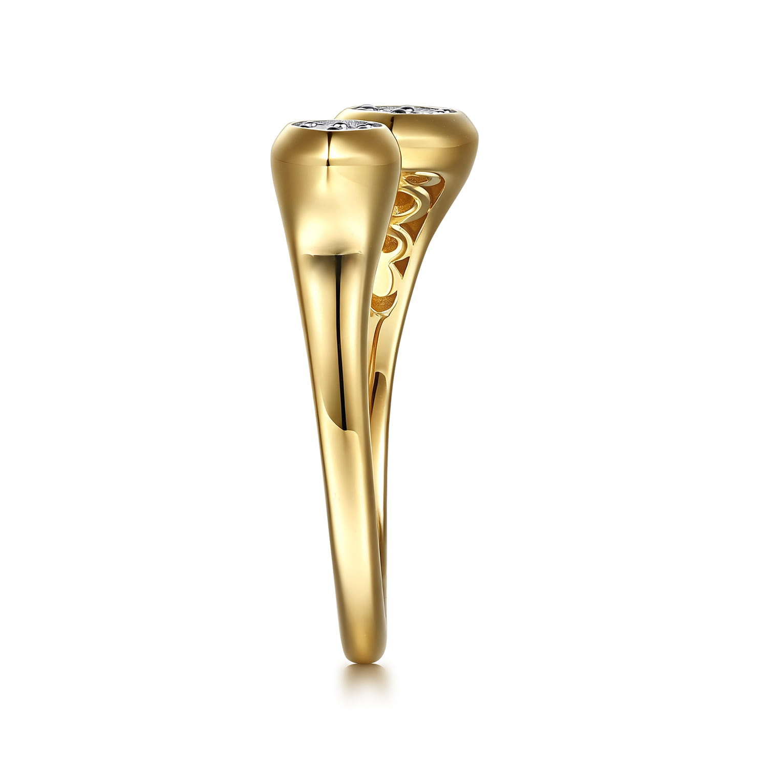 14K Yellow Gold Diamond Illusion Marquise Open Ring - 0.19 ct - Shot 4