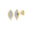14K Yellow Gold Diamond Illusion Marquise Stud Earrings - 0.24 ct