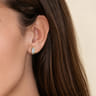 14K Yellow Gold Diamond Illusion Marquise Stud Earrings - 0.24 ct