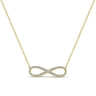 14K Yellow Gold Diamond Infinity Symbol Pendant Necklace - 0.35 ct