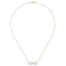 14K Yellow Gold Diamond Infinity Symbol Pendant Necklace - 0.35 ct