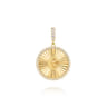 14K Yellow Gold Diamond Initial C Medallion Pendant With Detachable Bail - 0.65 ct