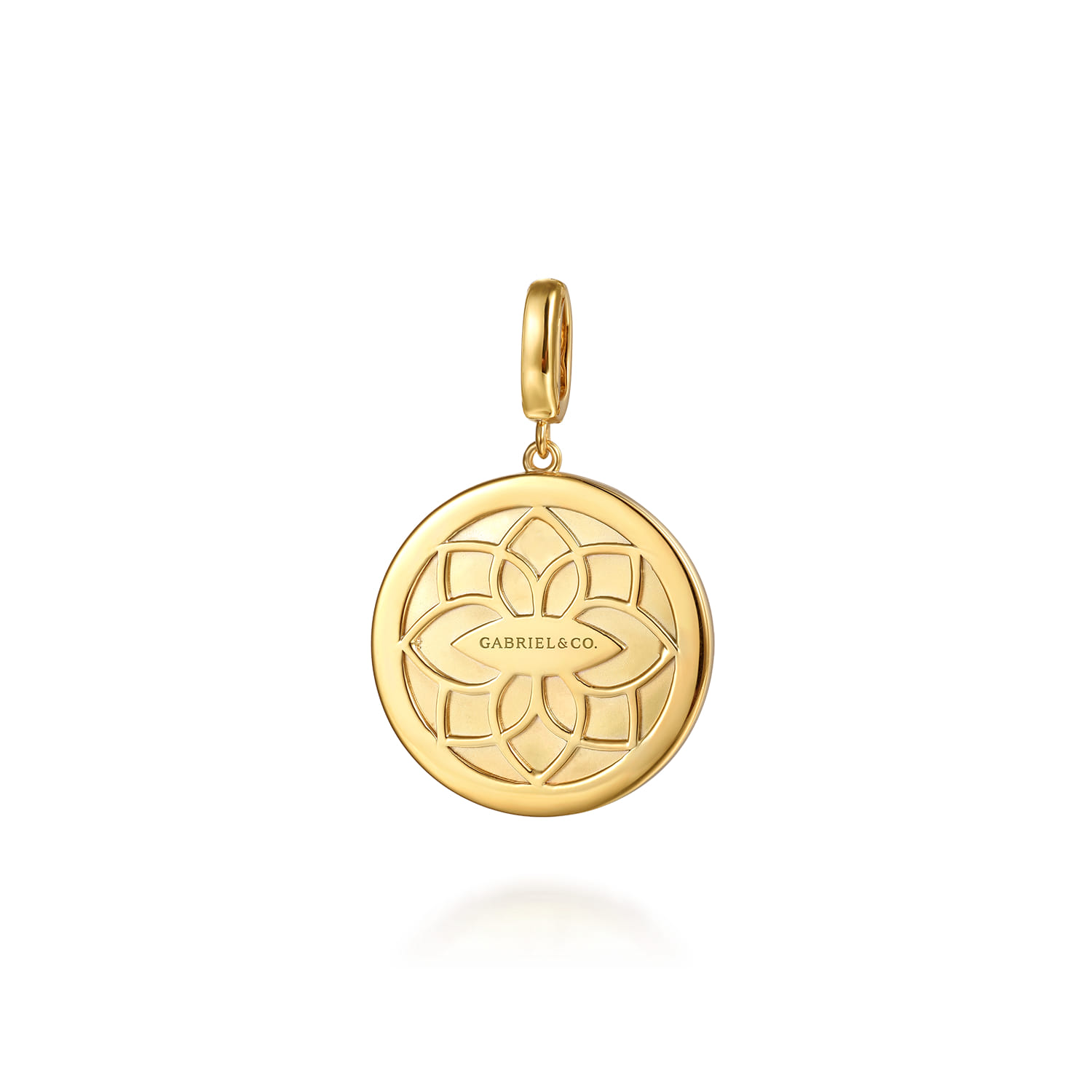 14K Yellow Gold Diamond Initial G Medallion Pendant With Detachable Bail - 0.65 ct - Shot 2