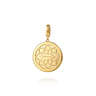 14K Yellow Gold Diamond Initial K Medallion Pendant With Detachable Bail - 0.65 ct